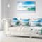 Designart - White and Blue Waves under Sun - Seascape Canvas Art Print